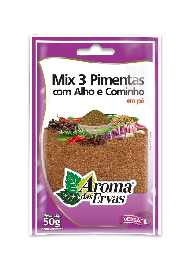 Mix 3 Pimentas com Alho e Cominho 50g